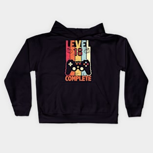 Level 18 Complete  Video Gamer 18th Wedding Kids Hoodie